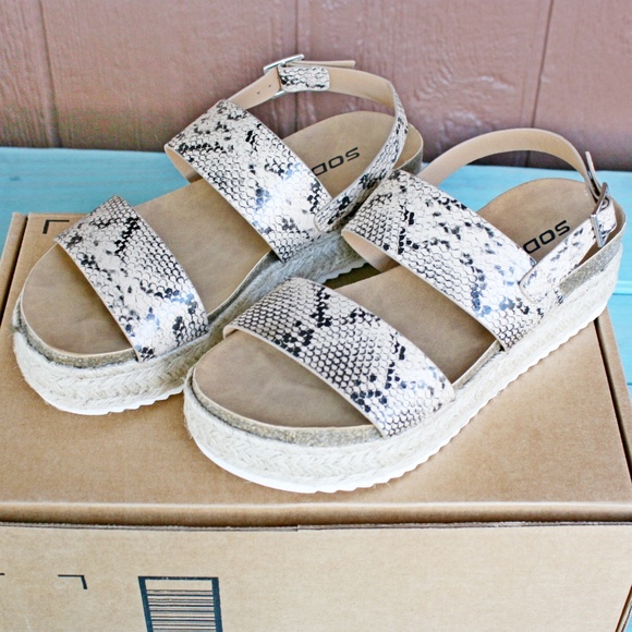 Soda Snakeskin Espadrille Sandals - Picture 2 of 7